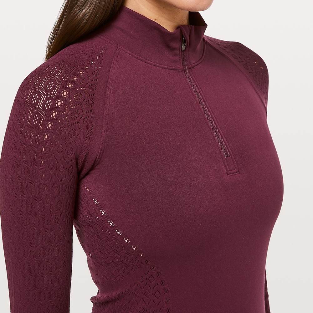 Lululemon Reveal 1/2 Zip Mindful Motion Ruby - Picture 5 of 7